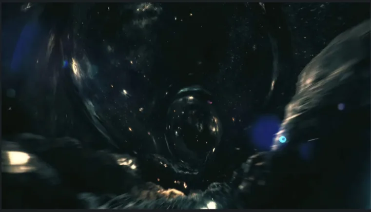 The view inside the wormhole near Saturn